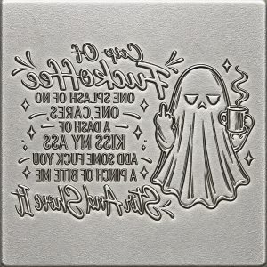 Ghostly Fuckoffee Steel Texture Plate